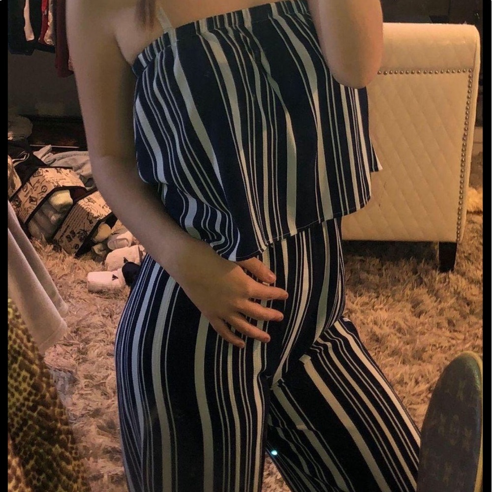 stripped jumpsuit